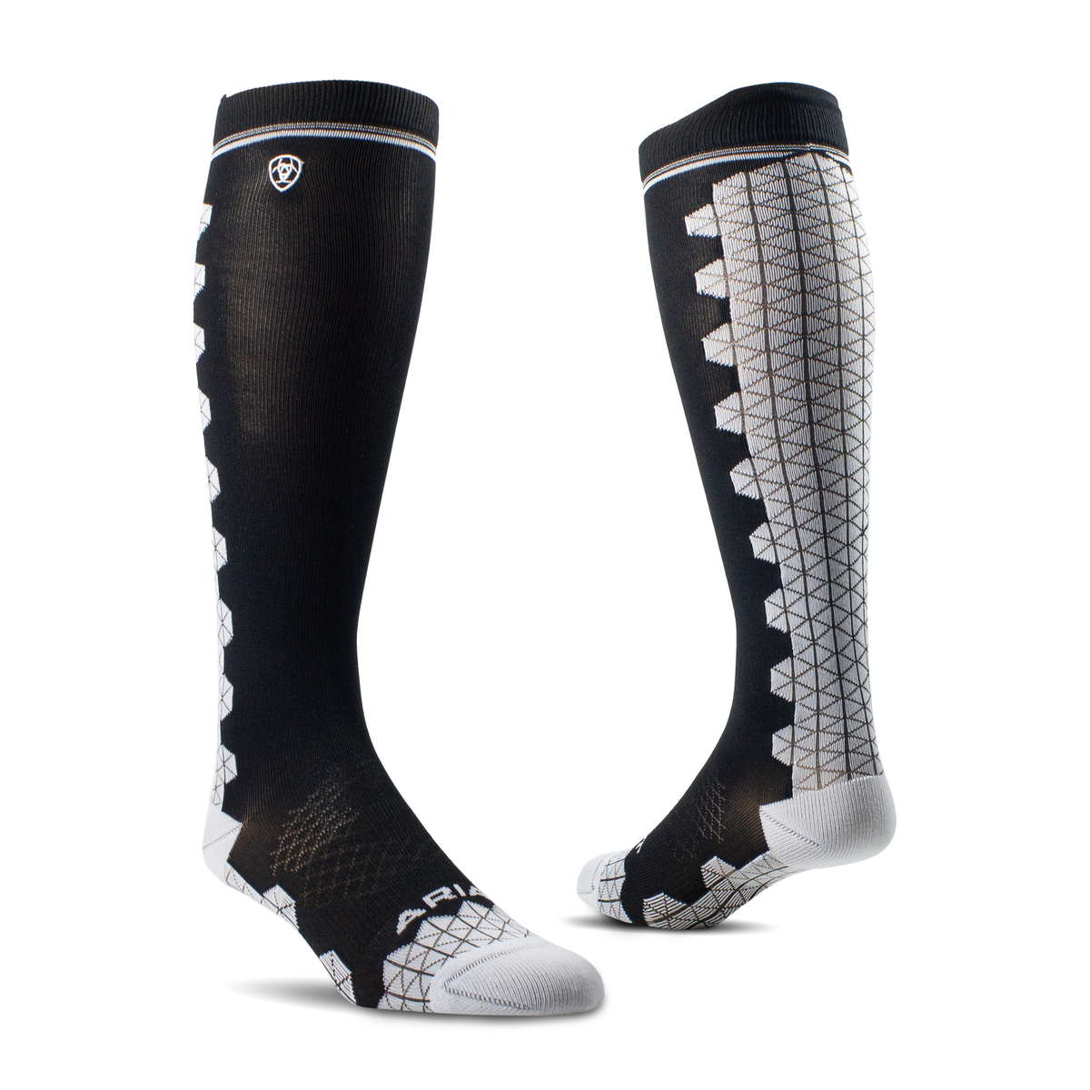 Ariat Unisex Ariattek Devon Performance Tall Socks - Black/Sleet