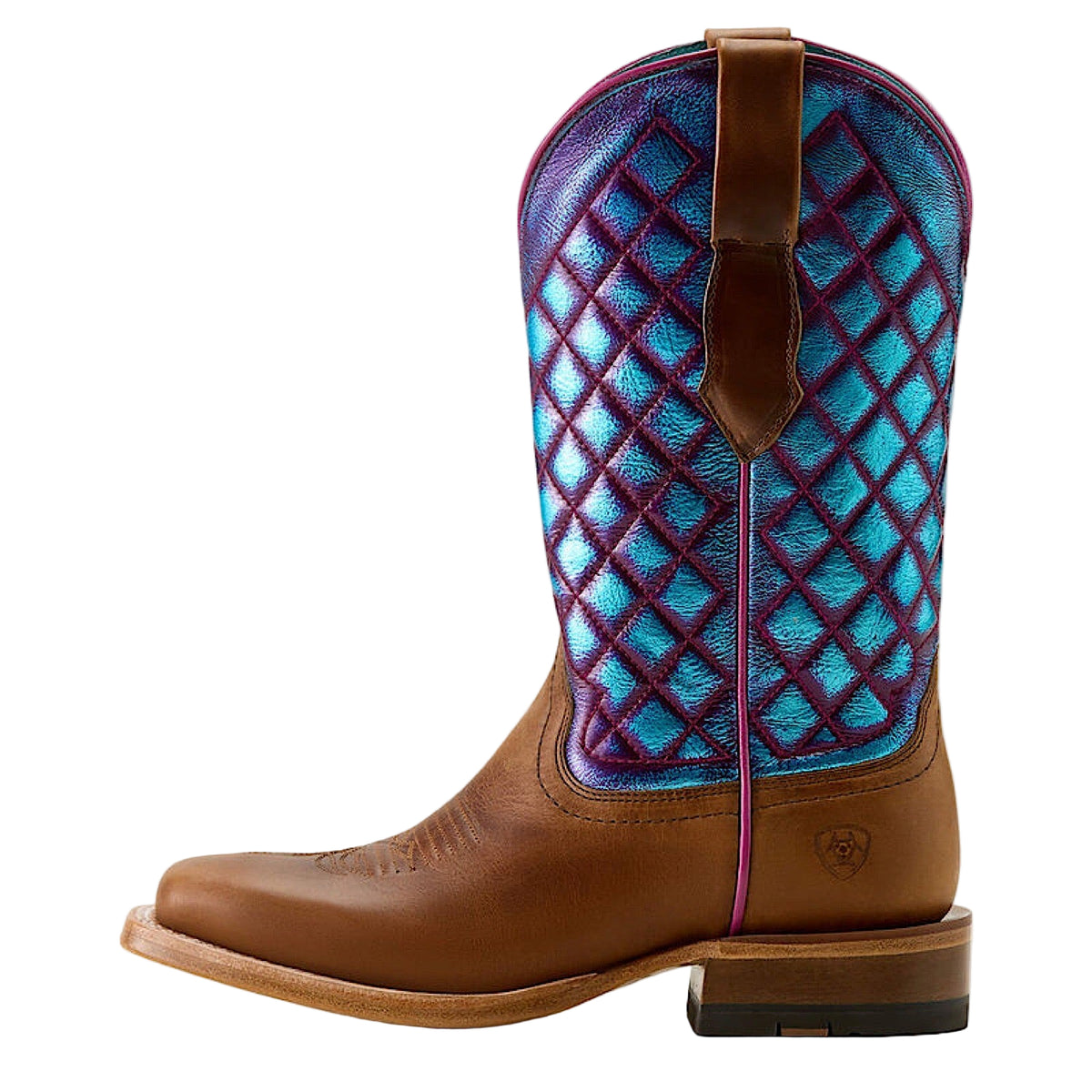 Ariat Womens Frontier Wittman Wide Square Toe Western Boot - Shades of Grain / Iridescent Lagoon