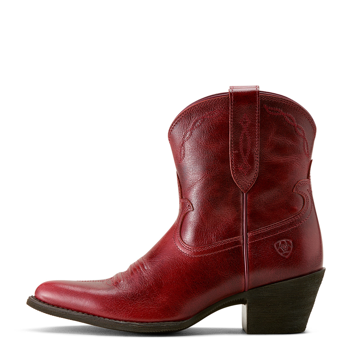 10063937-Ariat Womens Maggie J Toe Heeled Western Shortie Boot - Barn Red