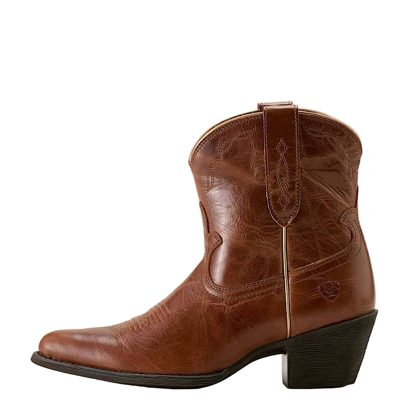 Ariat Womens Maggie J Toe Heeled Western Shortie Boot - Brown Aged Sienna