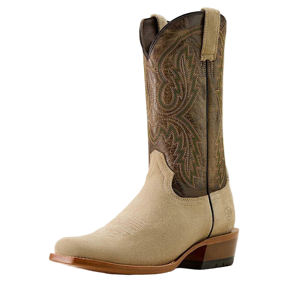Ariat Mens Futurity Cashout Narrow Cutter Toe Cowboy Boot - Bone Roughout / Bitter Chocolate