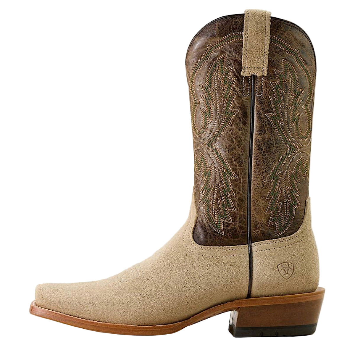 Ariat Mens Futurity Cashout Narrow Cutter Toe Cowboy Boot - Bone Roughout / Bitter Chocolate