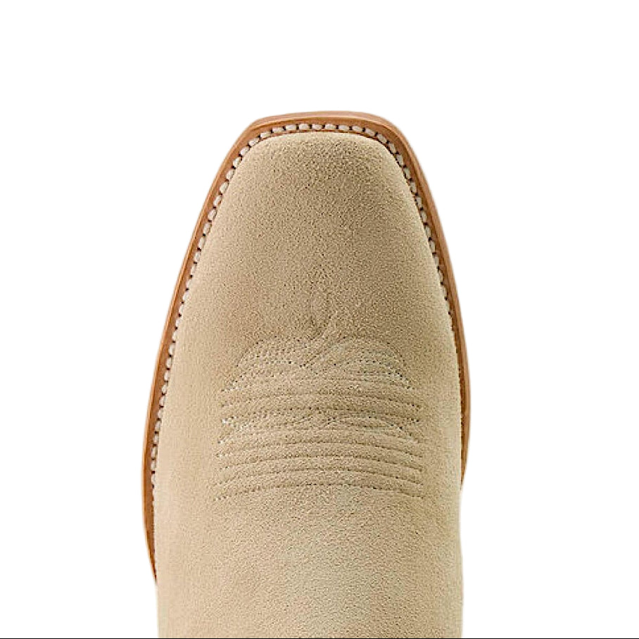 Ariat Mens Futurity Cashout Narrow Cutter Toe Cowboy Boot - Bone Roughout / Bitter Chocolate