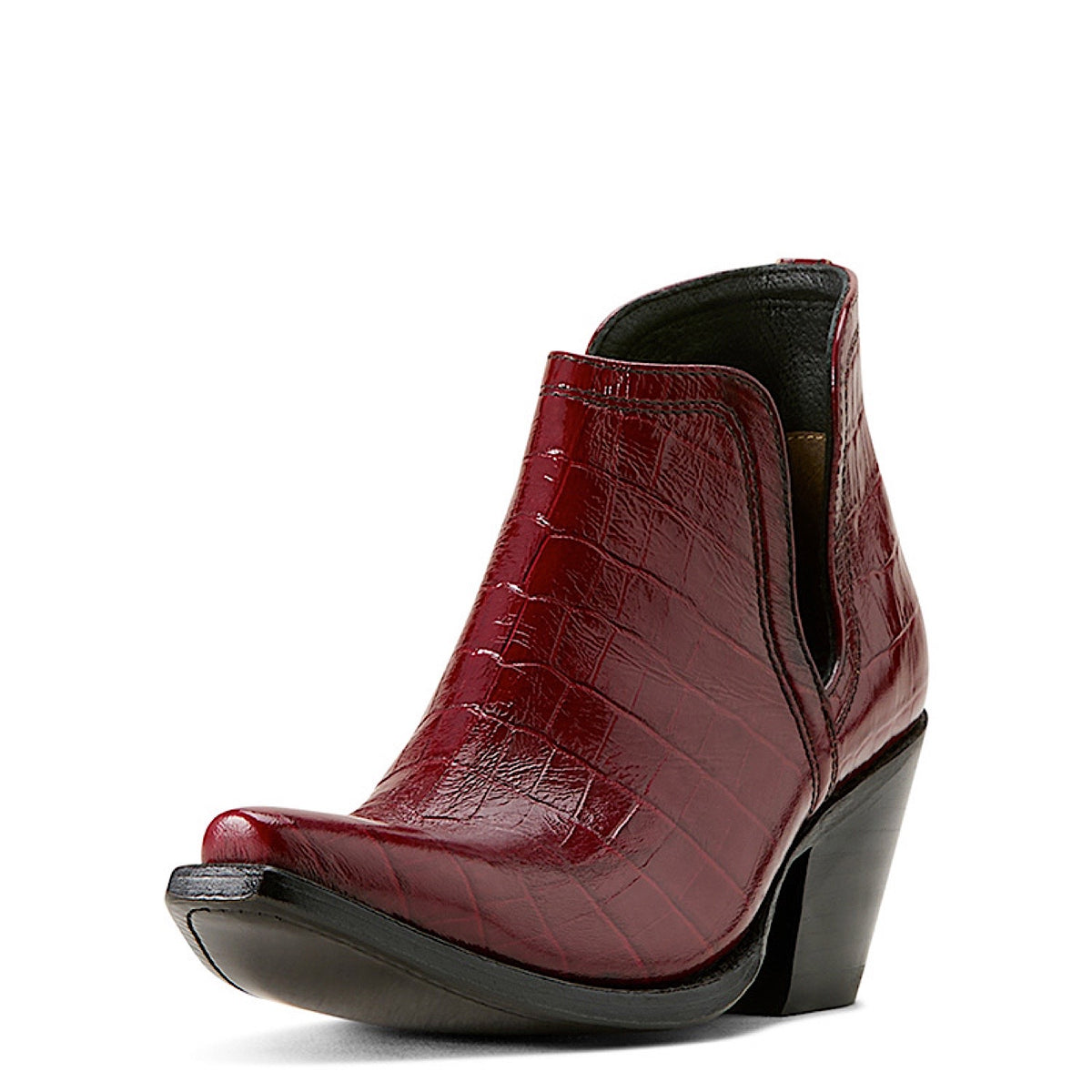 Ariat Womens Dixon Bootie - Red Luxe Dubonnet Croc Print