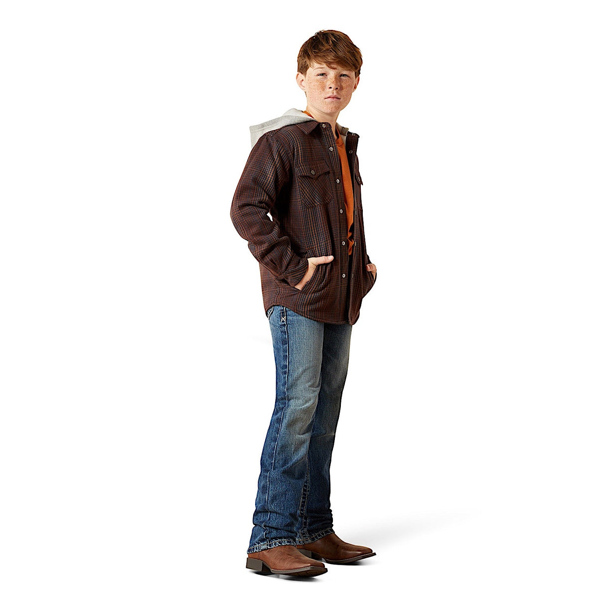 Ariat Kid's Holbrook Retro Shirt Jacket - Brown