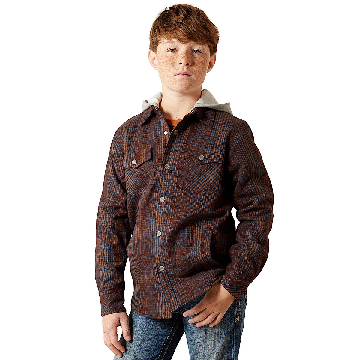 Ariat Kid's Holbrook Retro Shirt Jacket - Brown