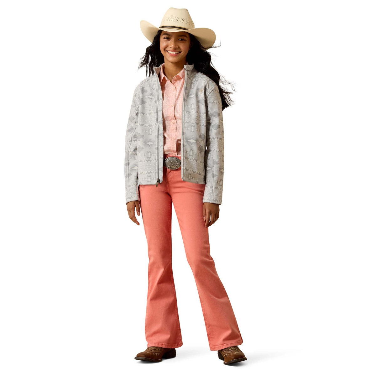 Ariat Girl's Logo Softshell Jacket - Neutral Southwest