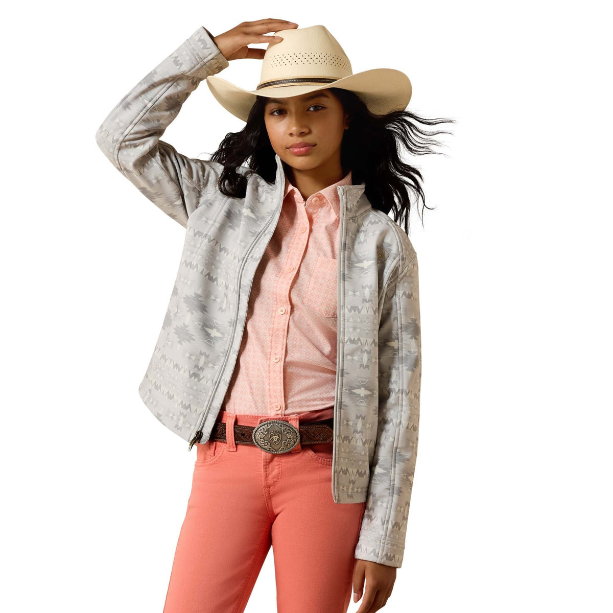 Ariat Girl's Logo Softshell Jacket - Neutral Southwest