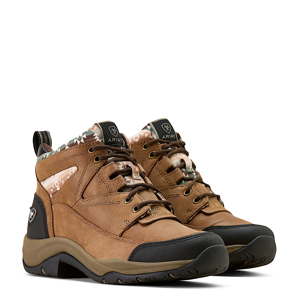 Ariat Women's Terrain Lace Boot - Dark Tan / Natural Southwest Print