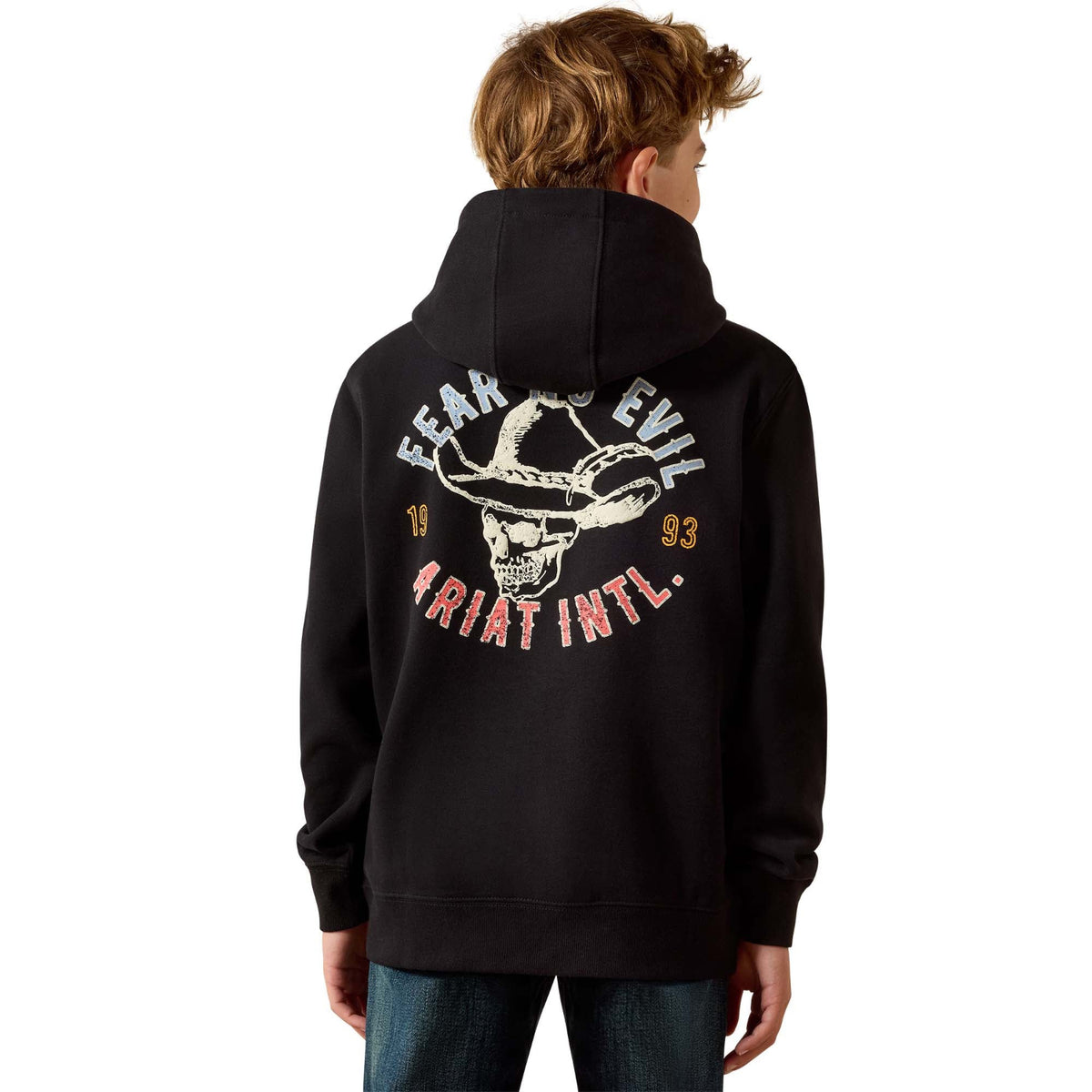 Ariat Kid's Stitched Skull Hoodie - Black