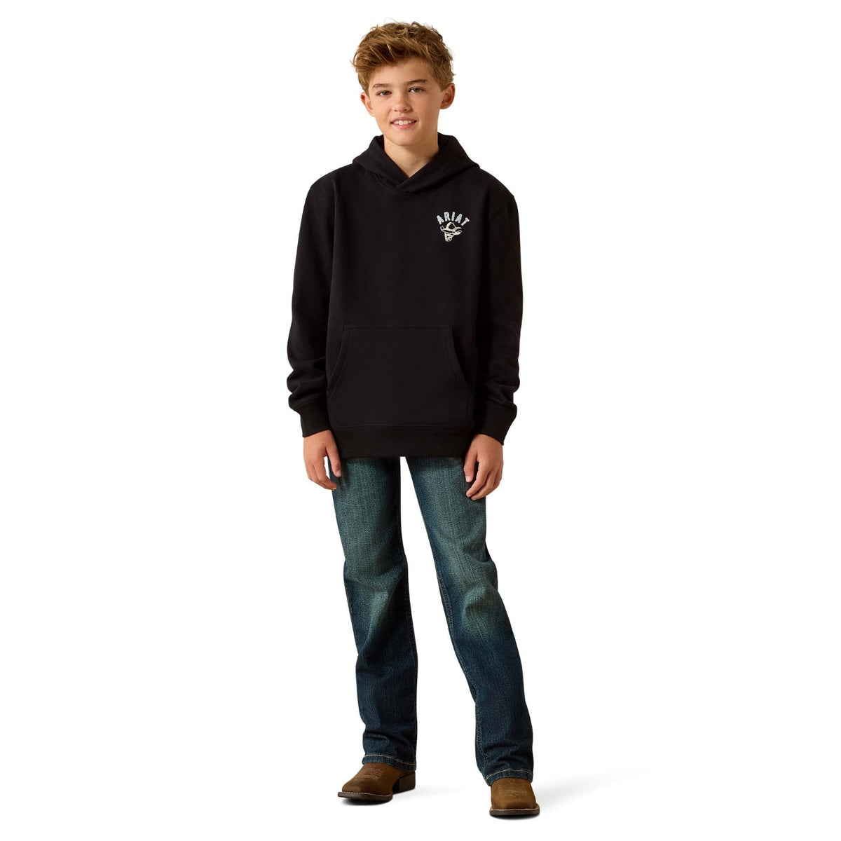 Ariat Kid's Stitched Skull Hoodie - Black