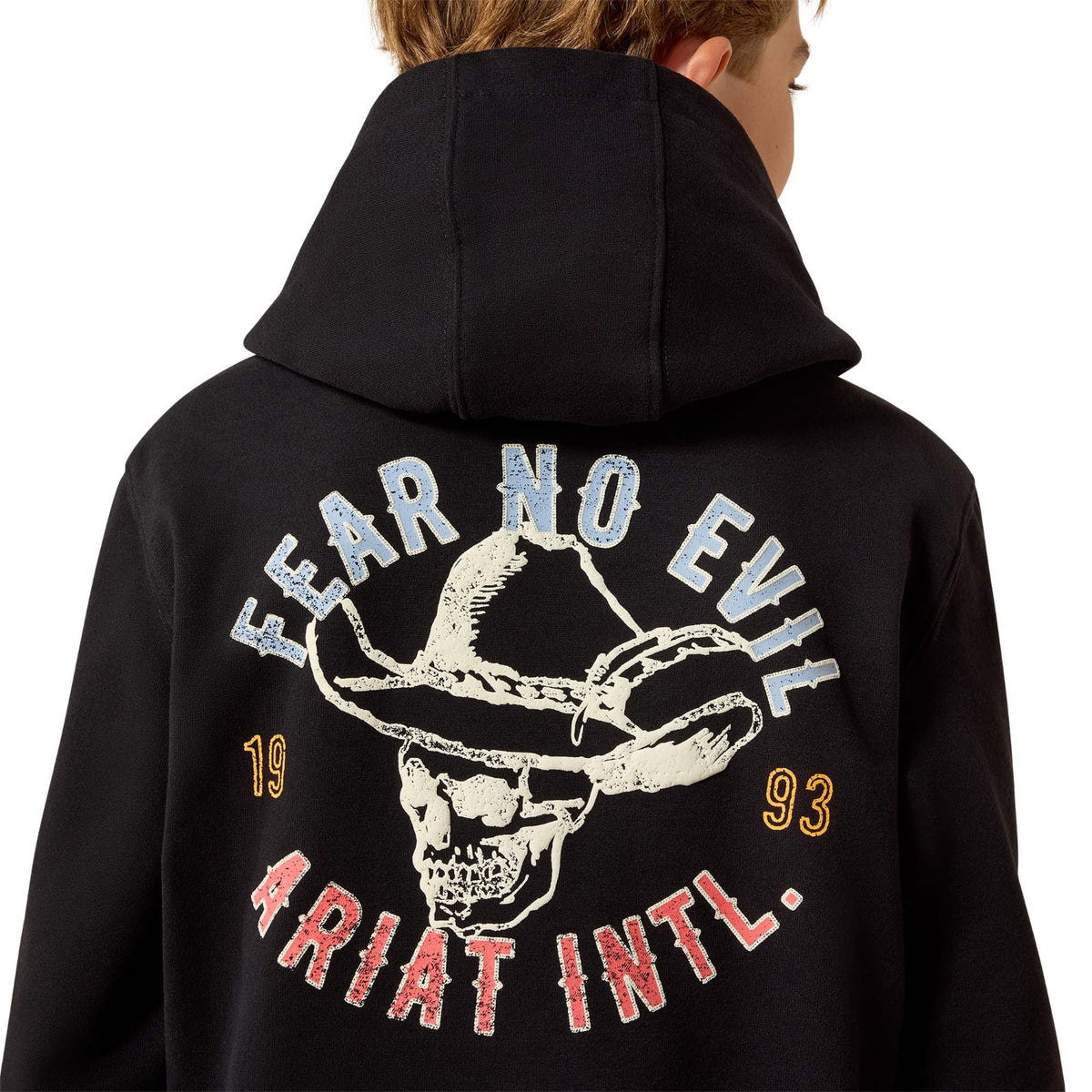 Ariat Kid's Stitched Skull Hoodie - Black