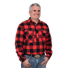 Just Country Mens Cameron Flannel Workshirt Red/Black