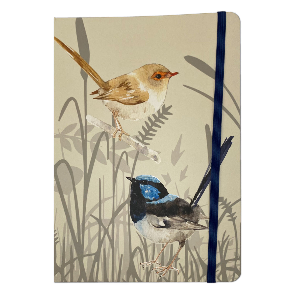The Linen Press Notebook A5 - Grasslands Blue Wren