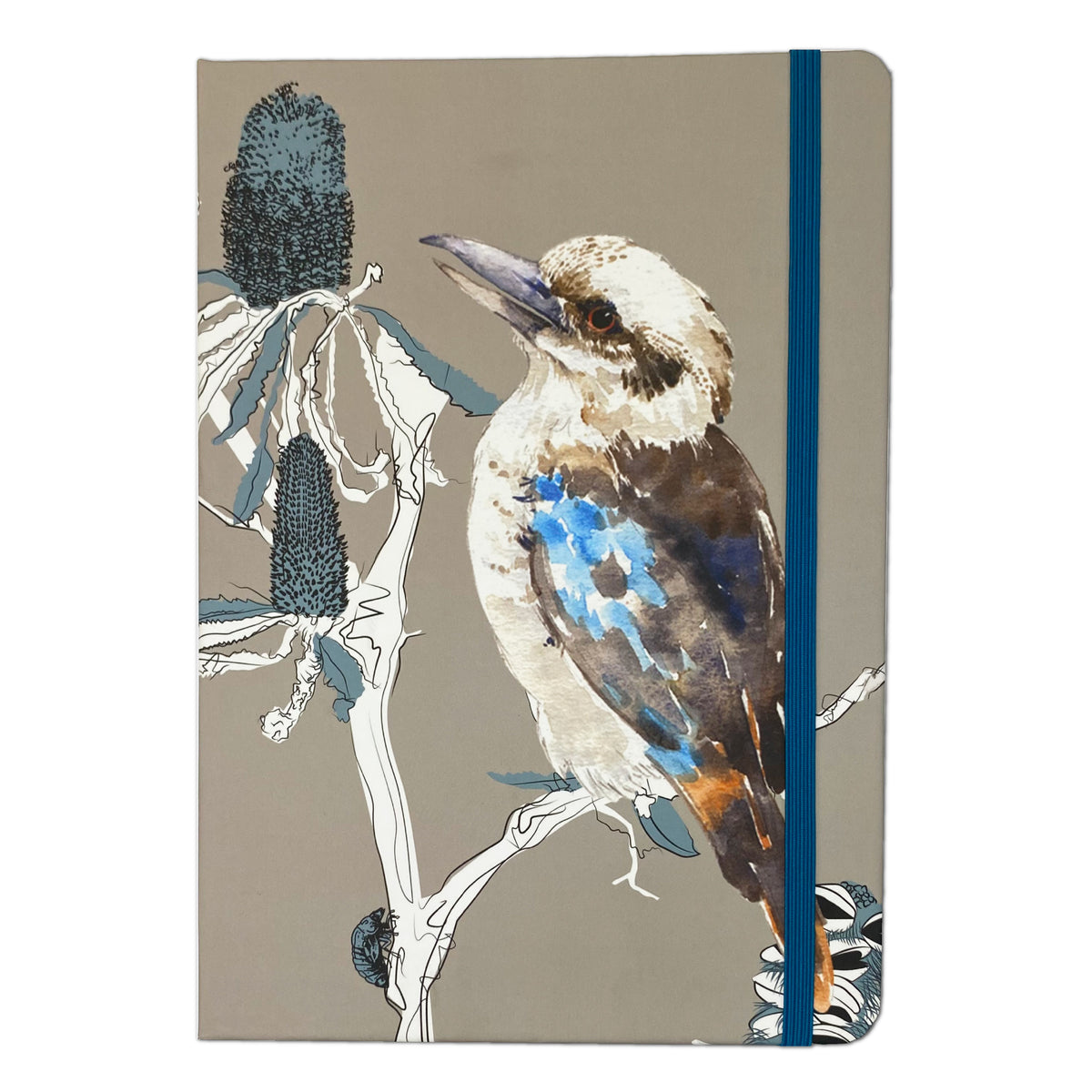 The Linen Press Notebook A5 - Kookaburra & Banksia