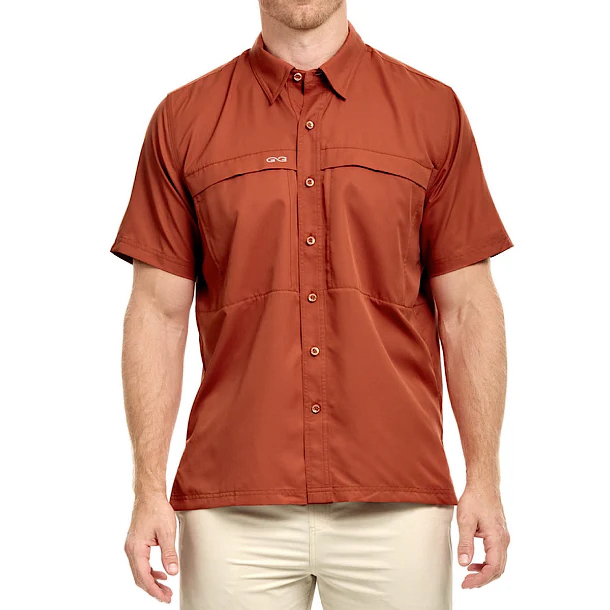 GameGuard Men’s Shirt Short Sleeve Button Down - Copper Original
