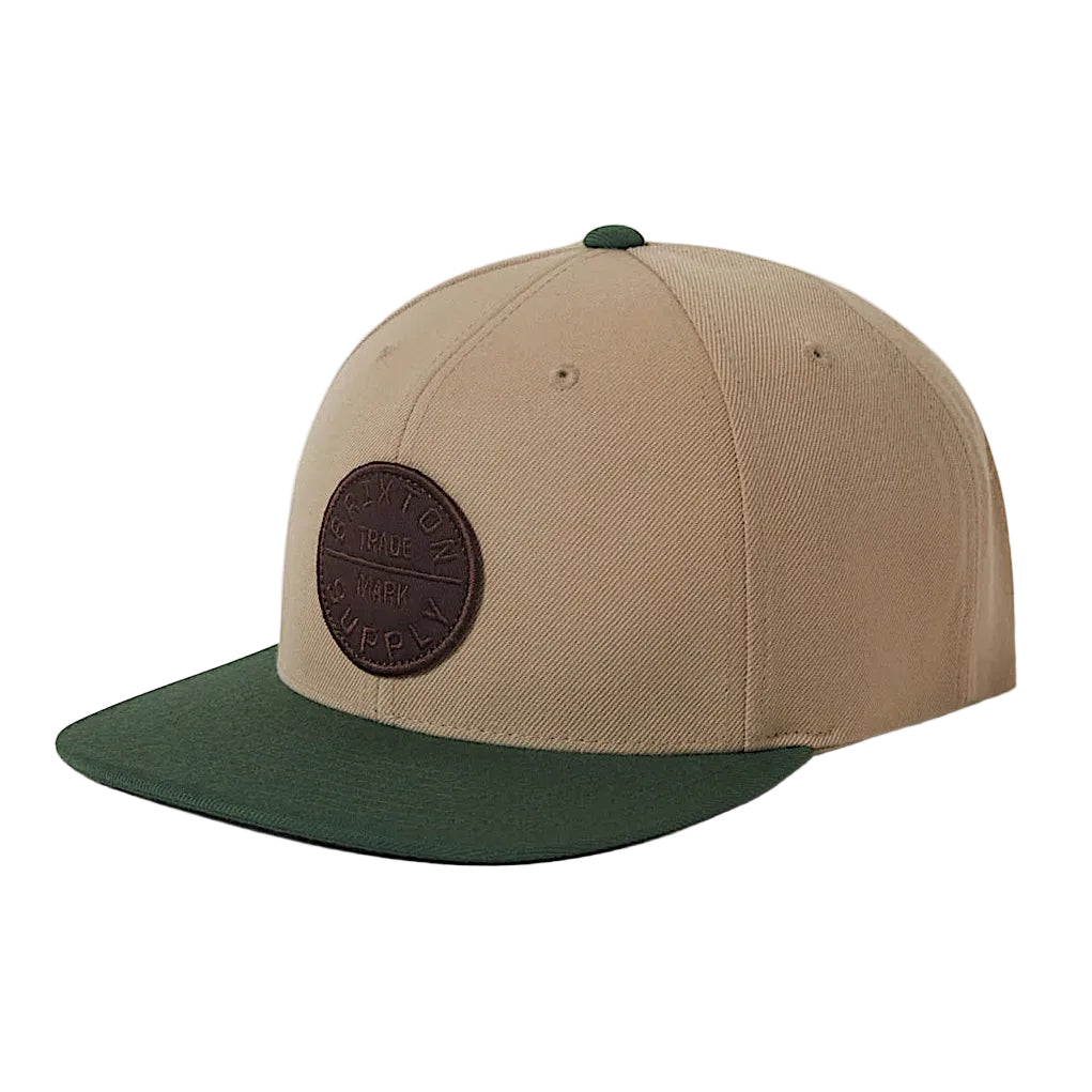 Brixton Oath III Snapback Cap - Khaki/Primal Green