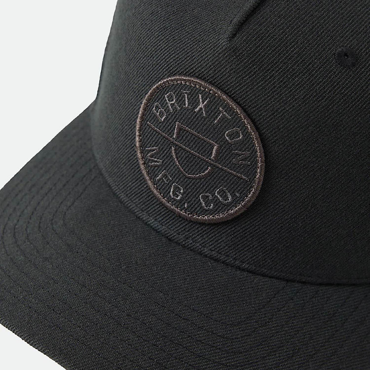 Brixton Crest Net Plus Mid Profile Snapback Cap - Black/Black