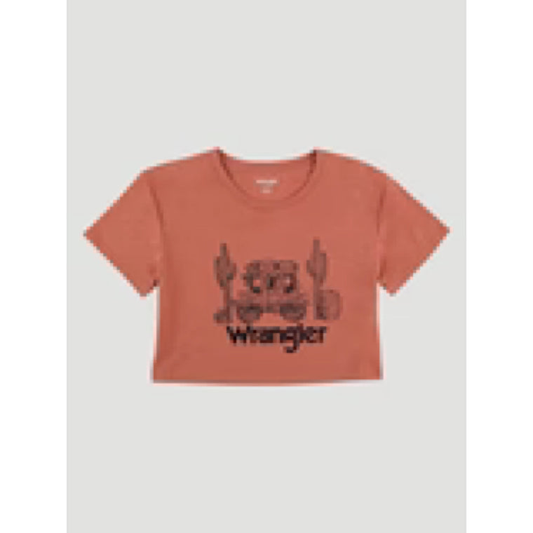 Wrangler Women's Retro Stagecoach Boyfriend Crop Tee - Redwood Marle