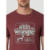 Wrangler Mens Way Out West T-Shirt in Burgundy