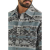 Wrangler Mens Retro Premium Jacquard Snap Shirt Jacket - Blue Steel