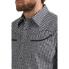 Wrangler Men's Ben Rodeo Western Snap Shirt - Black Gingham