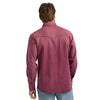 Wrangler Men's Vintage Inspired Western Snap Work Shirt - Burgundy