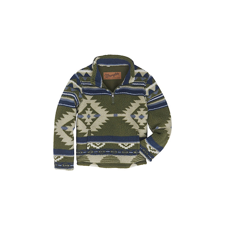 Wrangler Child's Quarter Zip Sherpa Pullover - Alpine