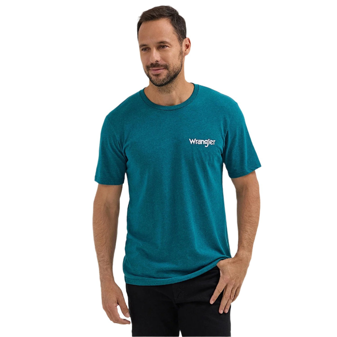 Wrangler Men's Tailgating Dogs T-Shirt - Cyan Pepper Heather