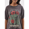 Wrangler Women's Cactus Flowers Graphic Tee - Chcoloate