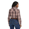 Wrangler Women's Essentials Plaid Western Snap Shirt - Rose