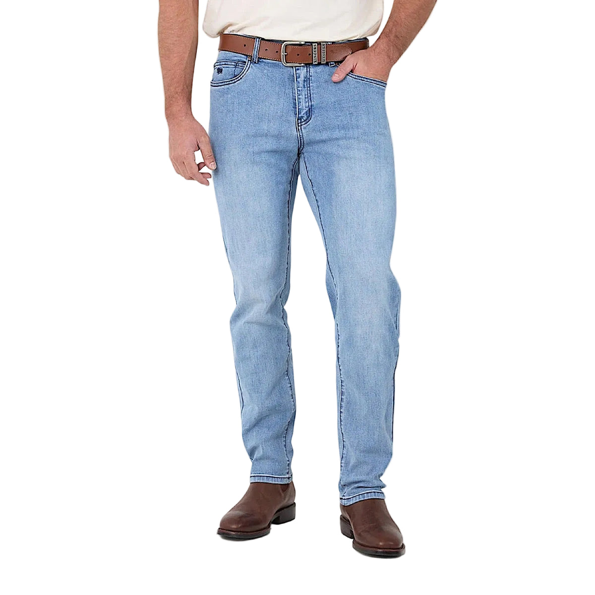 Ringers Western Men's Burke Tapered Leg Jean - Light Blue