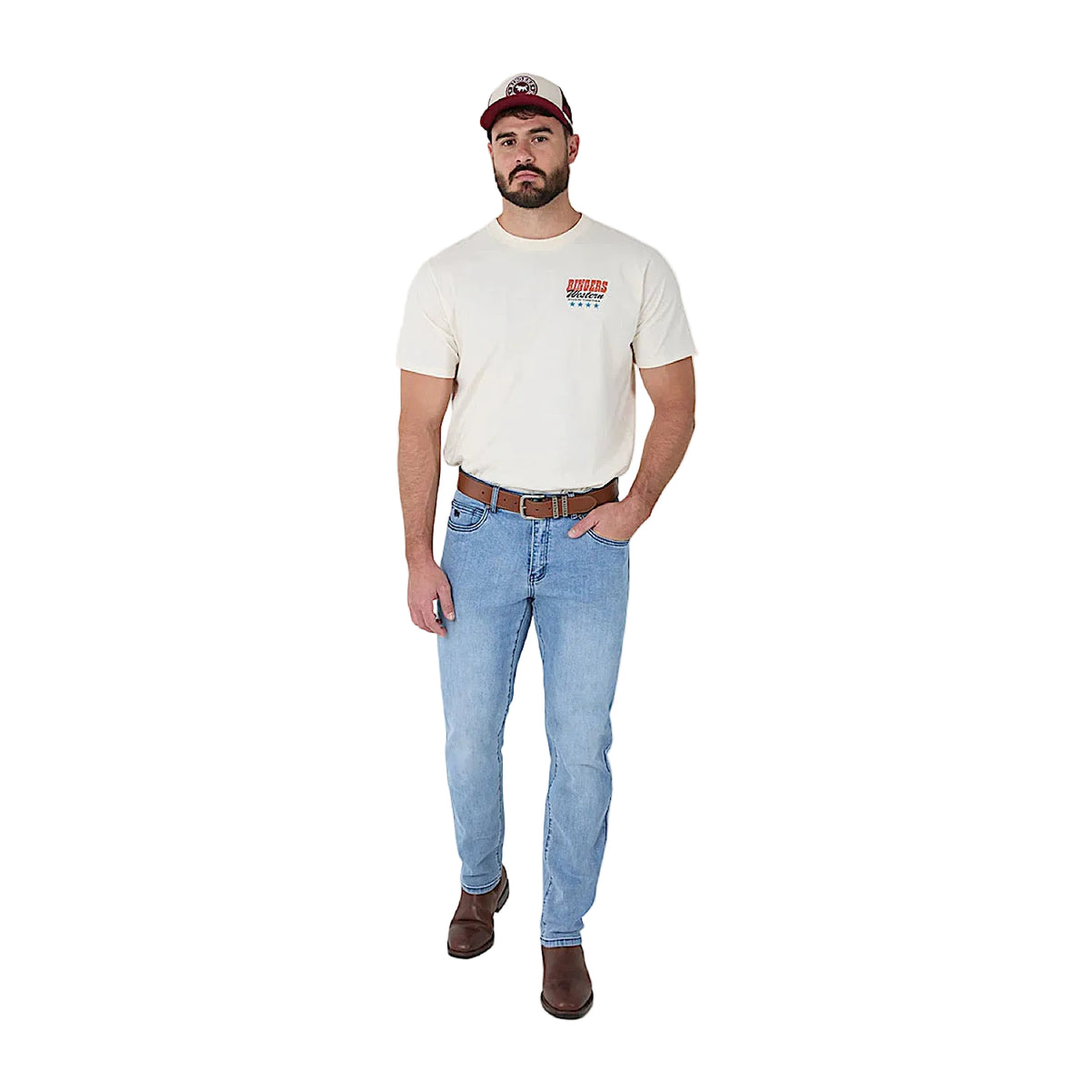 Ringers Western Men's Burke Tapered Leg Jean - Light Blue