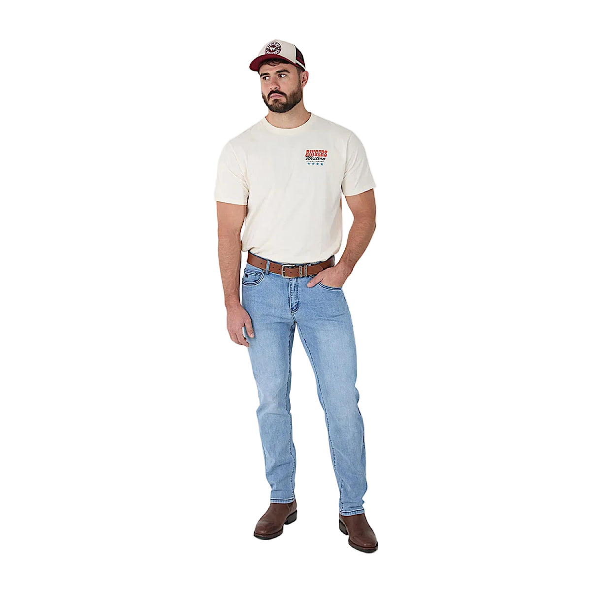 Ringers Western Men's Burke Tapered Leg Jean - Light Blue