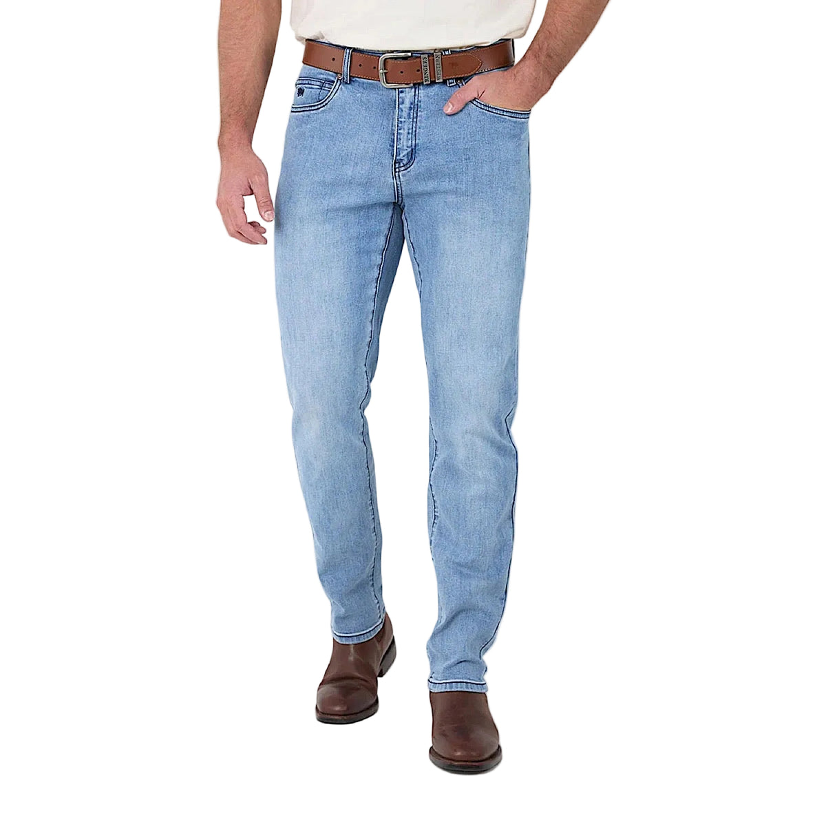 Ringers Western Men's Burke Tapered Leg Jean - Light Blue