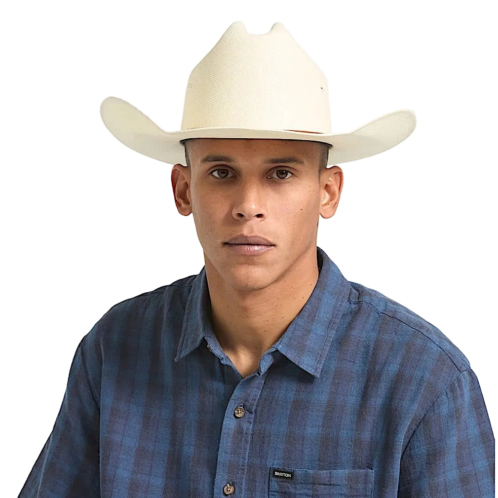 Brixton Laredo Straw Cowboy Hat - Bone