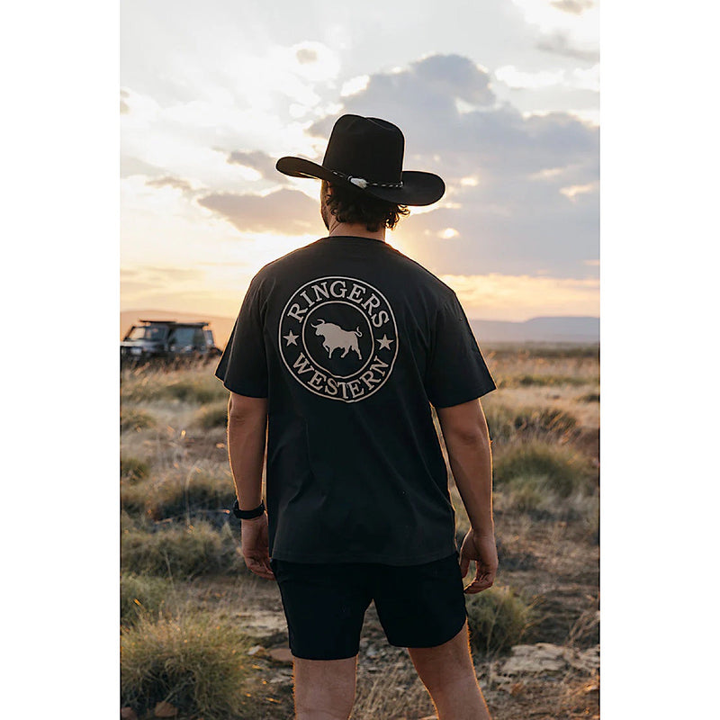 Ringers Western Men’s Signature Bull Loose T-Shirt - Charcoal/Dark Sand
