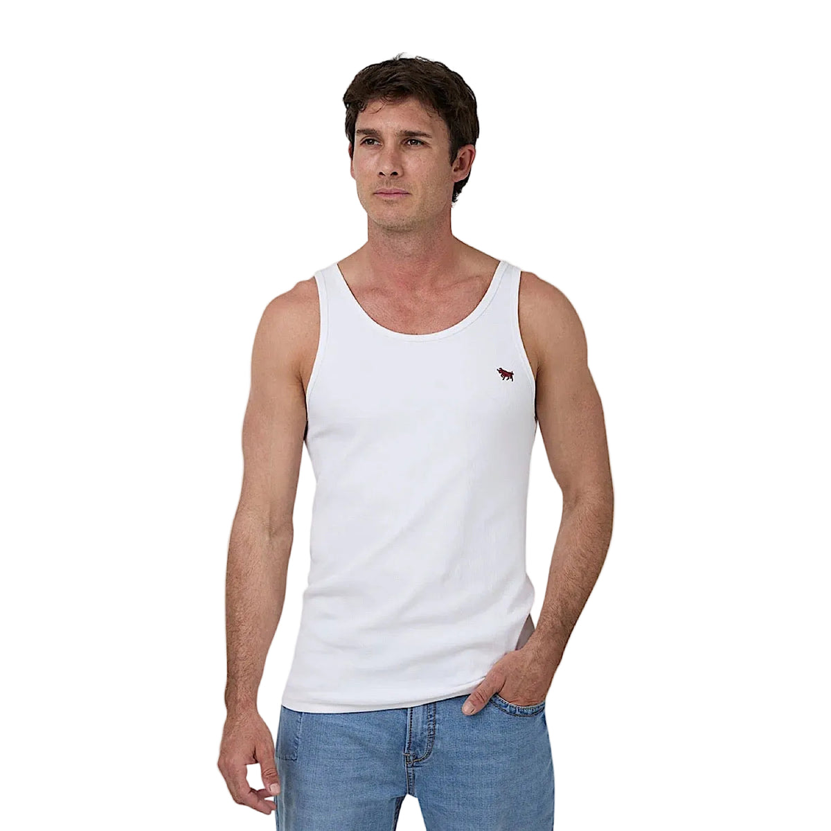 Ringers Western Men's Shearer Rib Tank - White