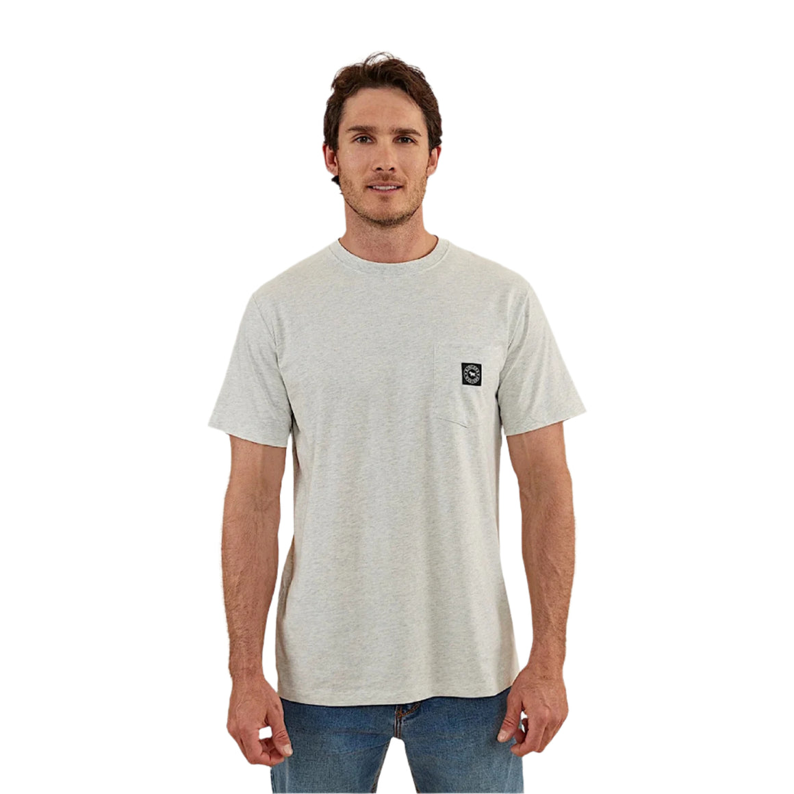 Ringers Western Men's Classic Fit Pocket Tee Southbridge - Light Grey Marle