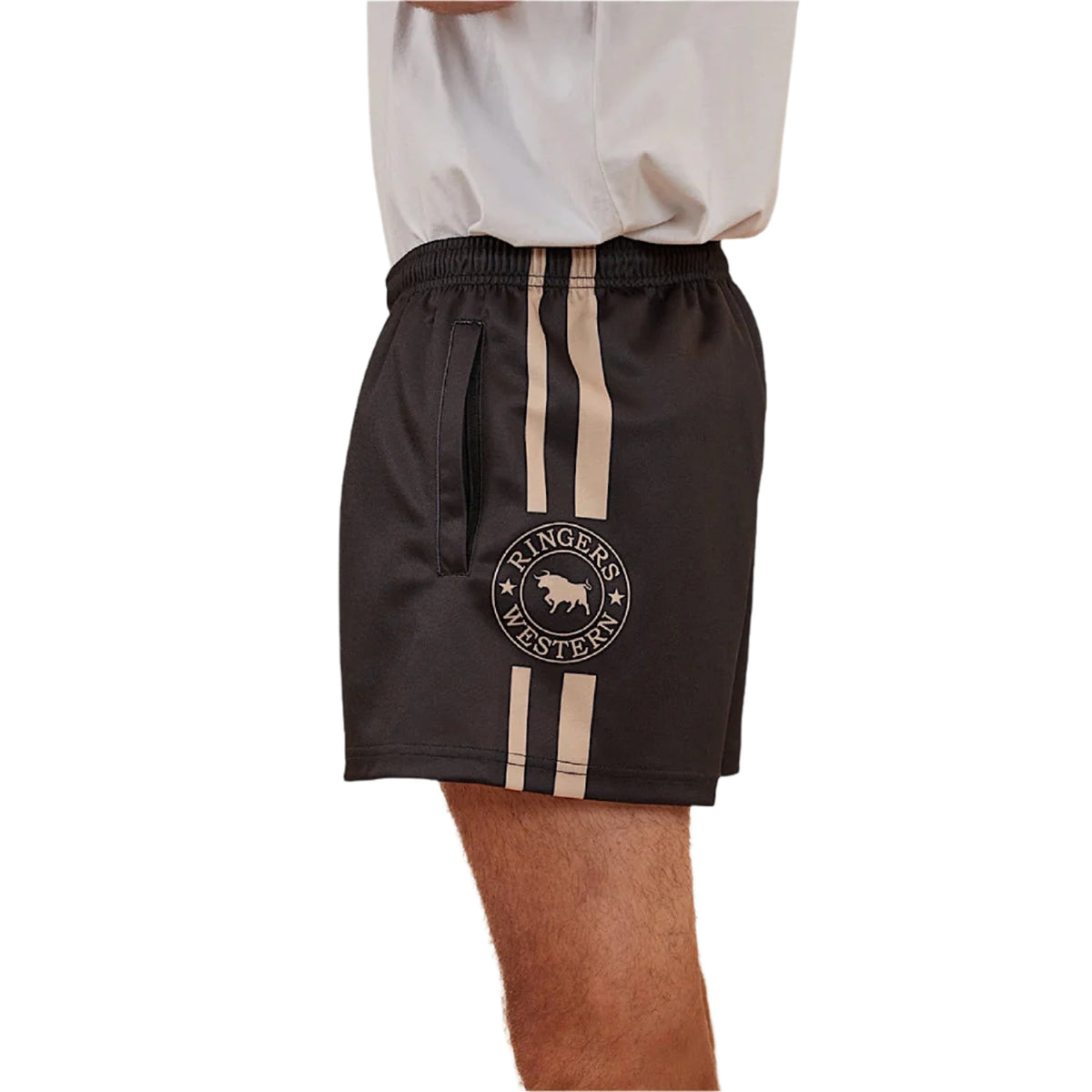 Ringers Western Footy Short - Black/orange