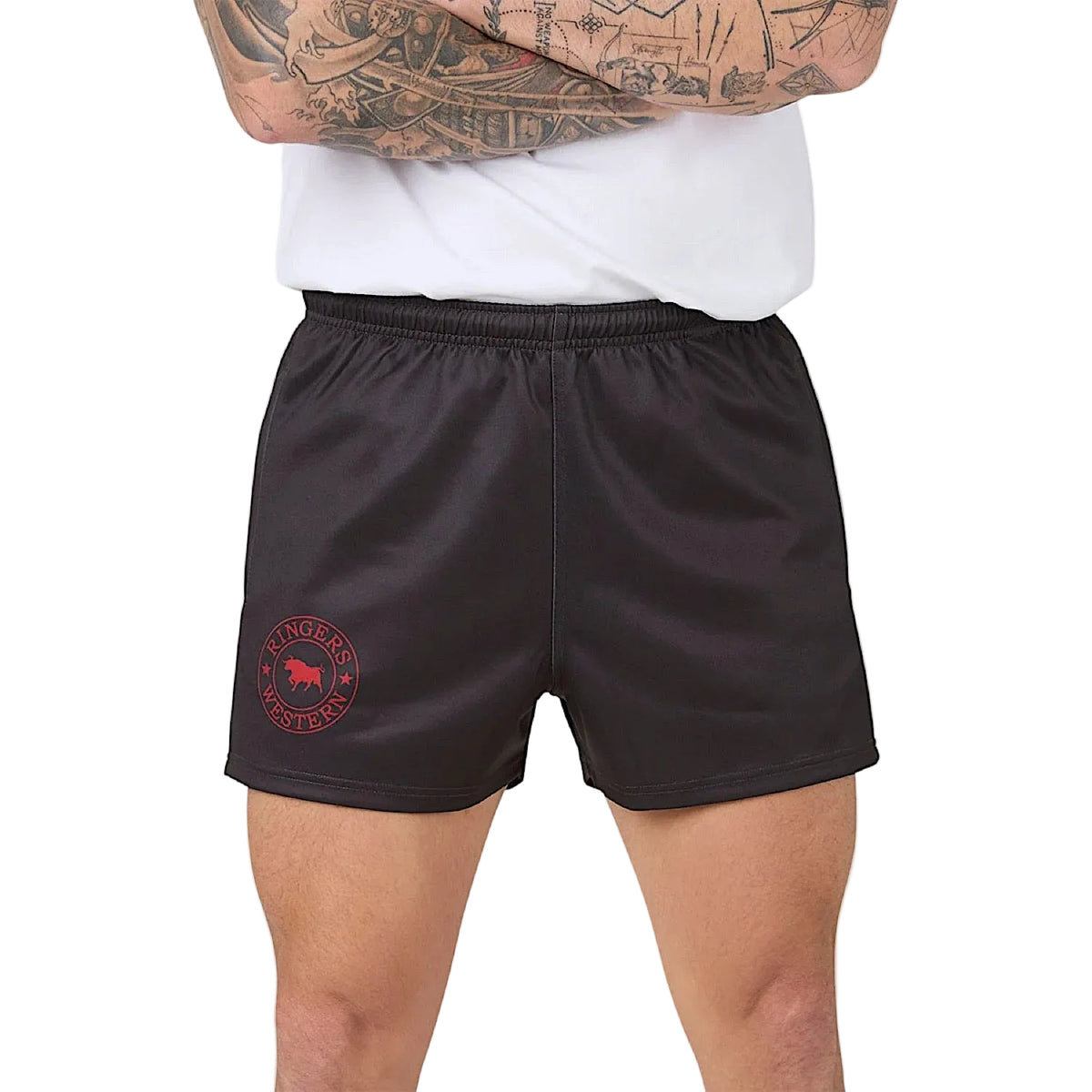 Ringers Western Unisex Footy Short - Charcoal/Red