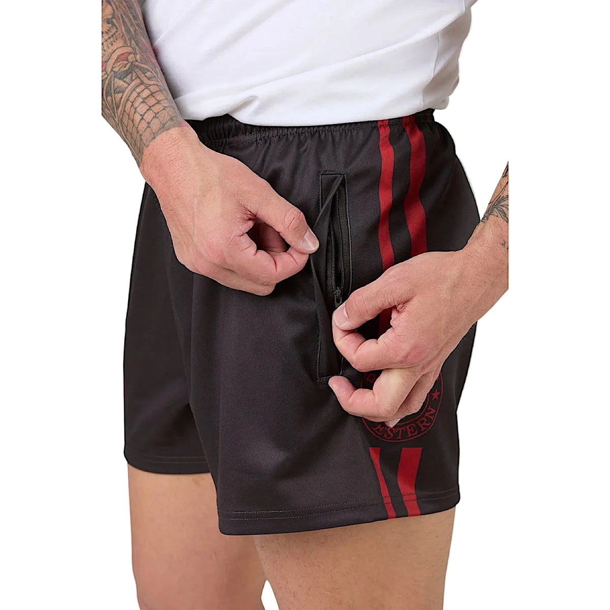 Ringers Western Unisex Footy Short - Charcoal/Red