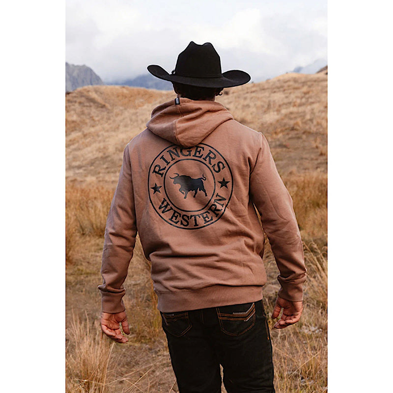 Ringers Western Men’s Signature Bull Pullover Hoodie - Almond/Black