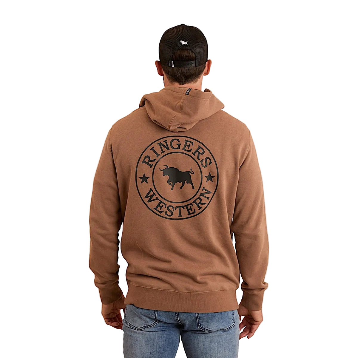 Ringers Western Men’s Signature Bull Pullover Hoodie - Almond/Black