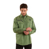 Ringers Western Men's Hawkeye Half Button Work Shirt - Cactus / Charcoal