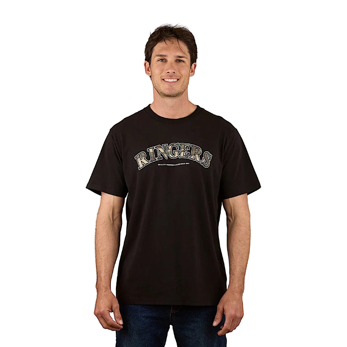 Ringers Western Princeton Men's Loose Fit T-Shirt - Washed Black/Camo