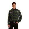 Ringers Western Men's Kingswood Half Button Flannel - Pine / Navy