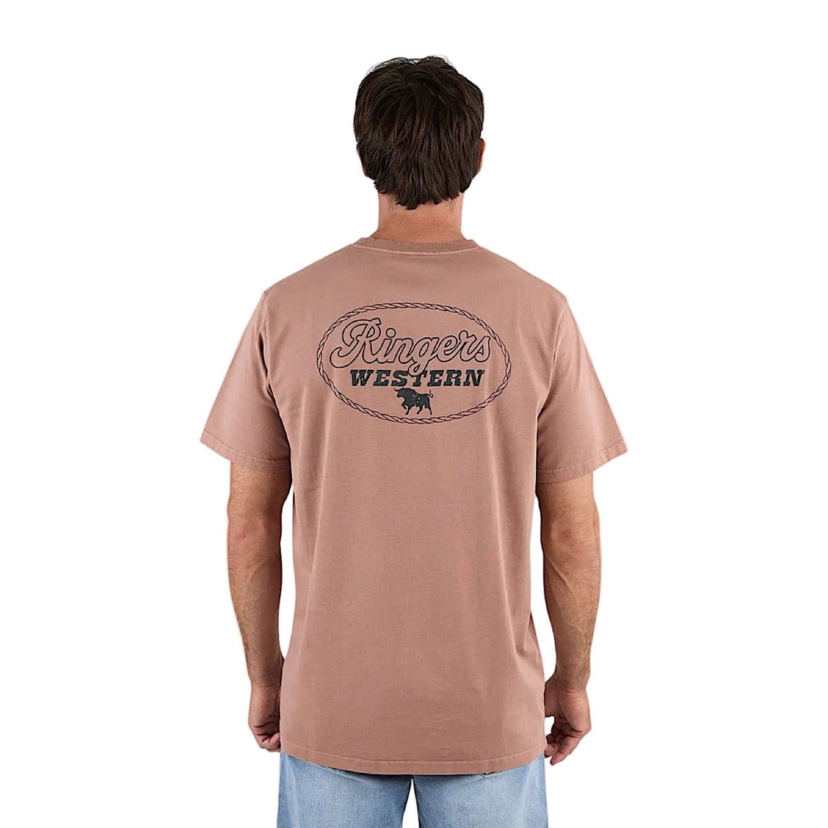 Ringers Western Mens Hauled Stock Fit T-Shirt - Almond