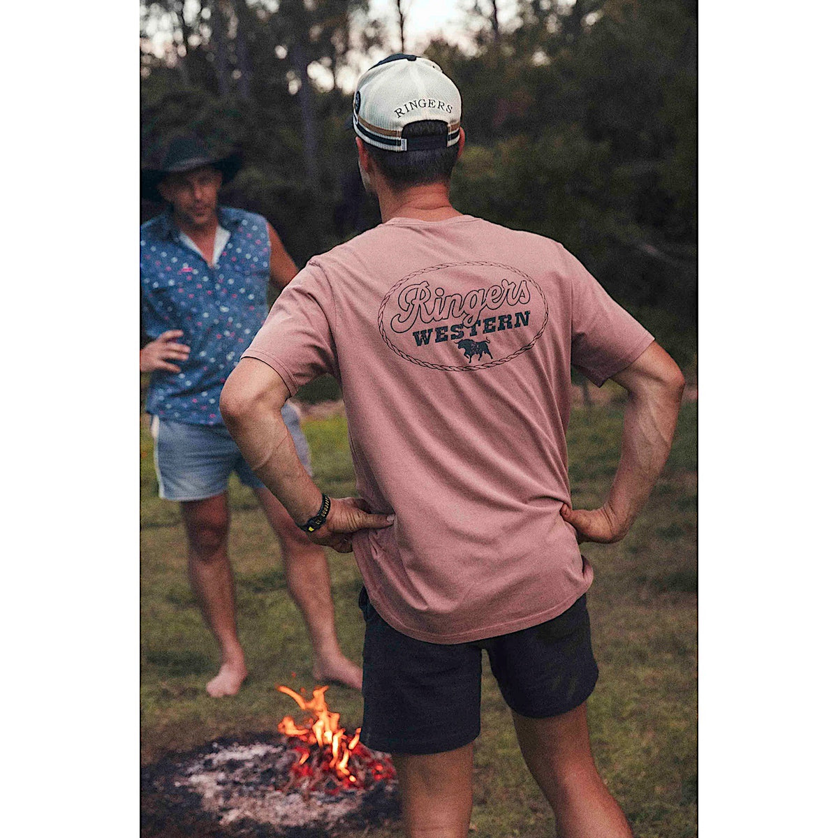 Ringers Western Mens Hauled Stock Fit T-Shirt - Almond