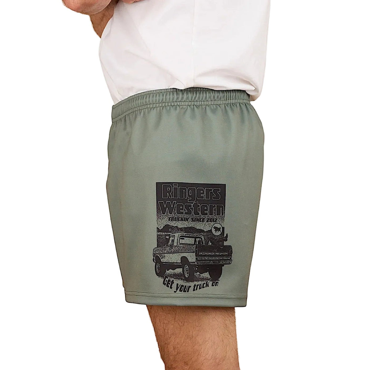 Ringers Western Get Your Truck On Footy Short - Military Green